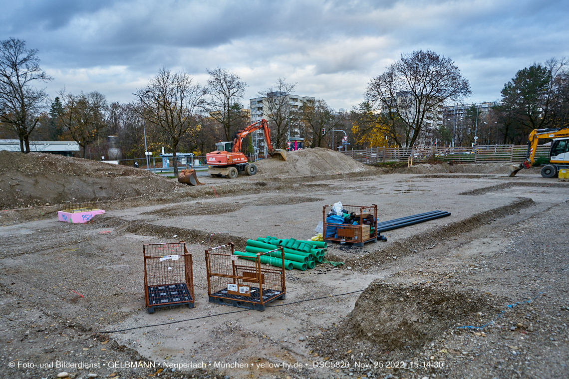 25.11.2022 - Baustelle an der Quiddestraße Haus für Kinder in Neuperlach